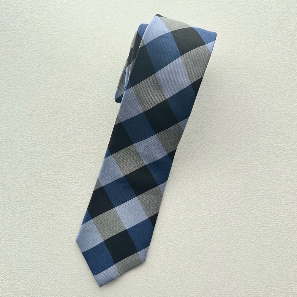 Stafford 100% Silk Tie – Blue Buffalo Check